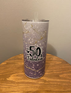 Purple Glitter 15oz. Hot/Cold Tumbler w/Straw