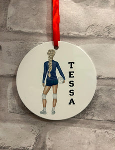 Custom Volleyball Christmas Ornament