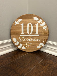 12” Round Address Sign