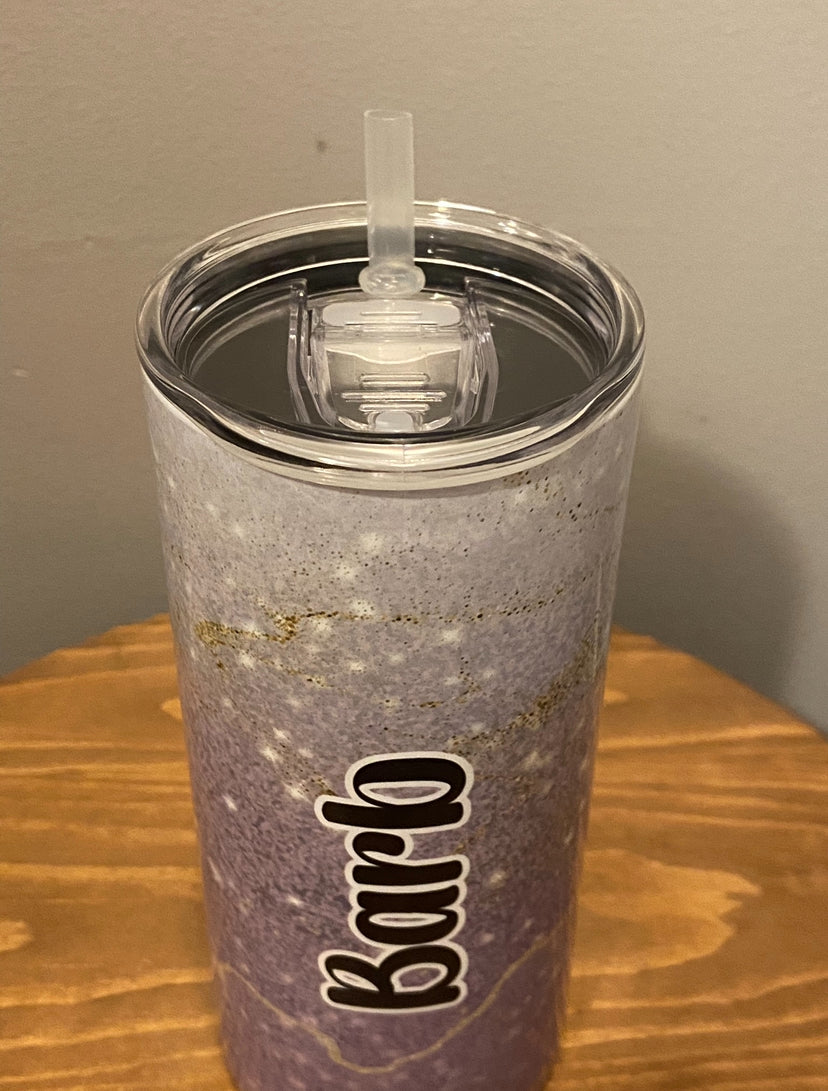 Purple Glitter 15oz. Hot/Cold Tumbler w/Straw