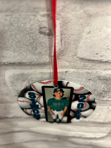 Custom Baseball Christmas Ornament