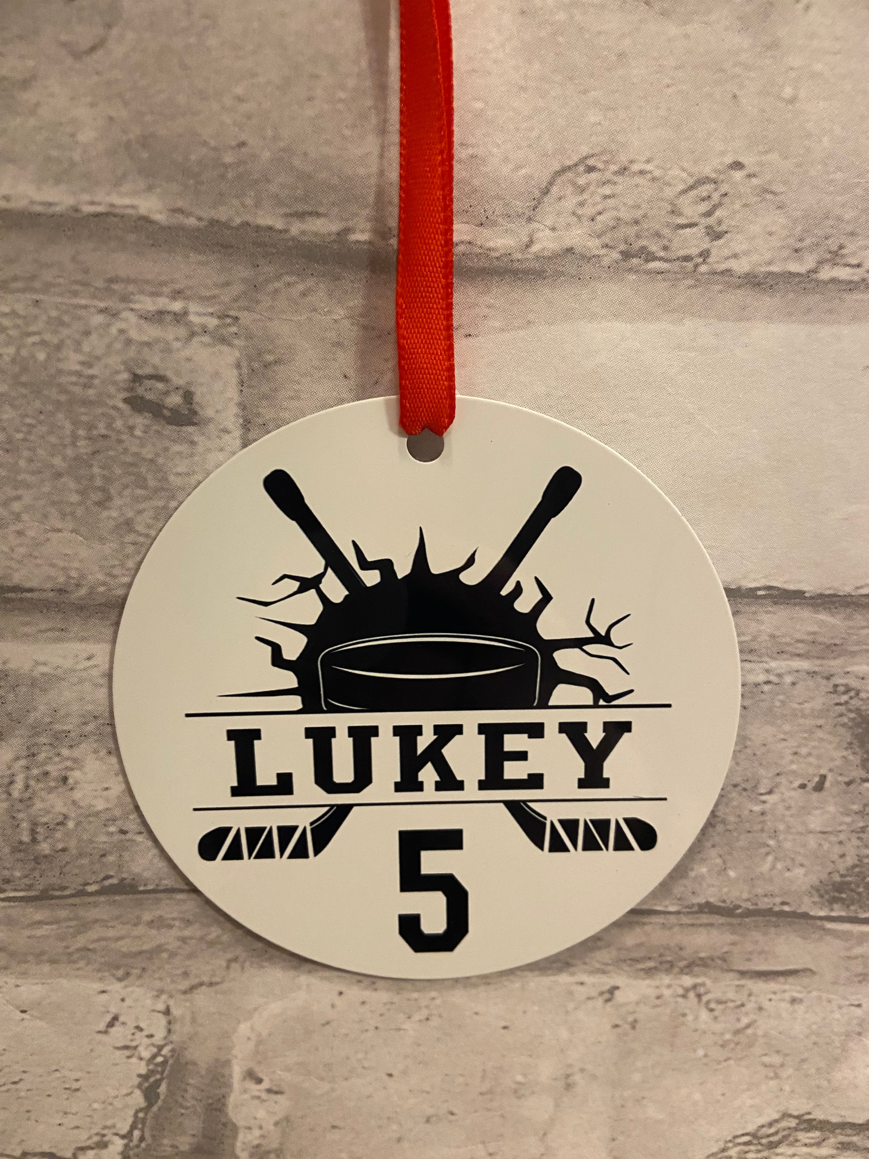 Hockey Name Ornament