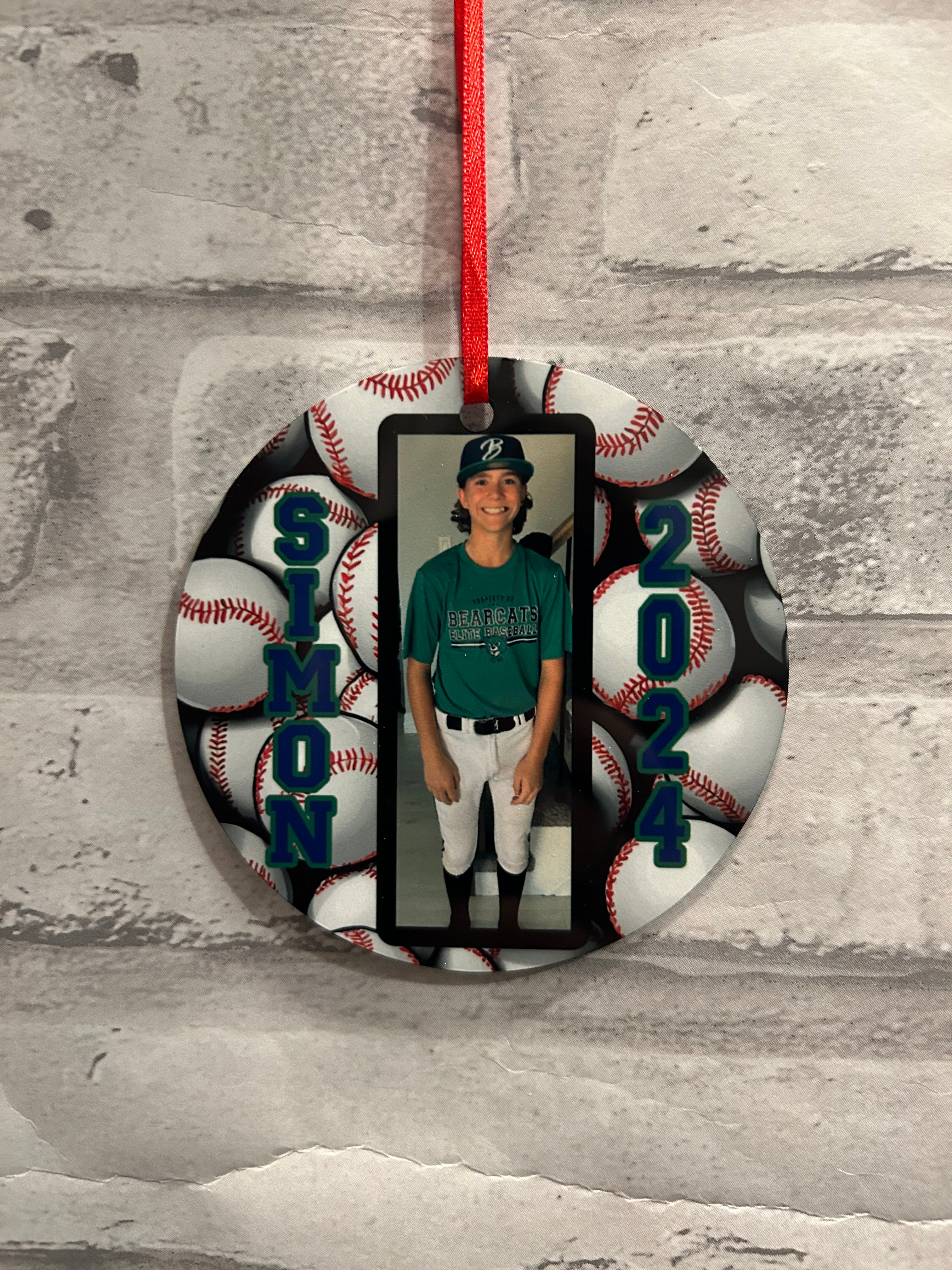Custom Baseball Christmas Ornament
