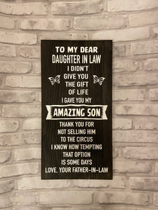 Daughter in Law Sign