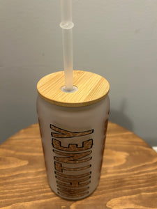 Giraffe- Custom Name - Glass Tumbler