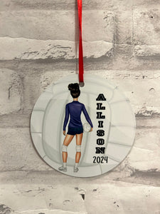 Custom Volleyball Christmas Ornament