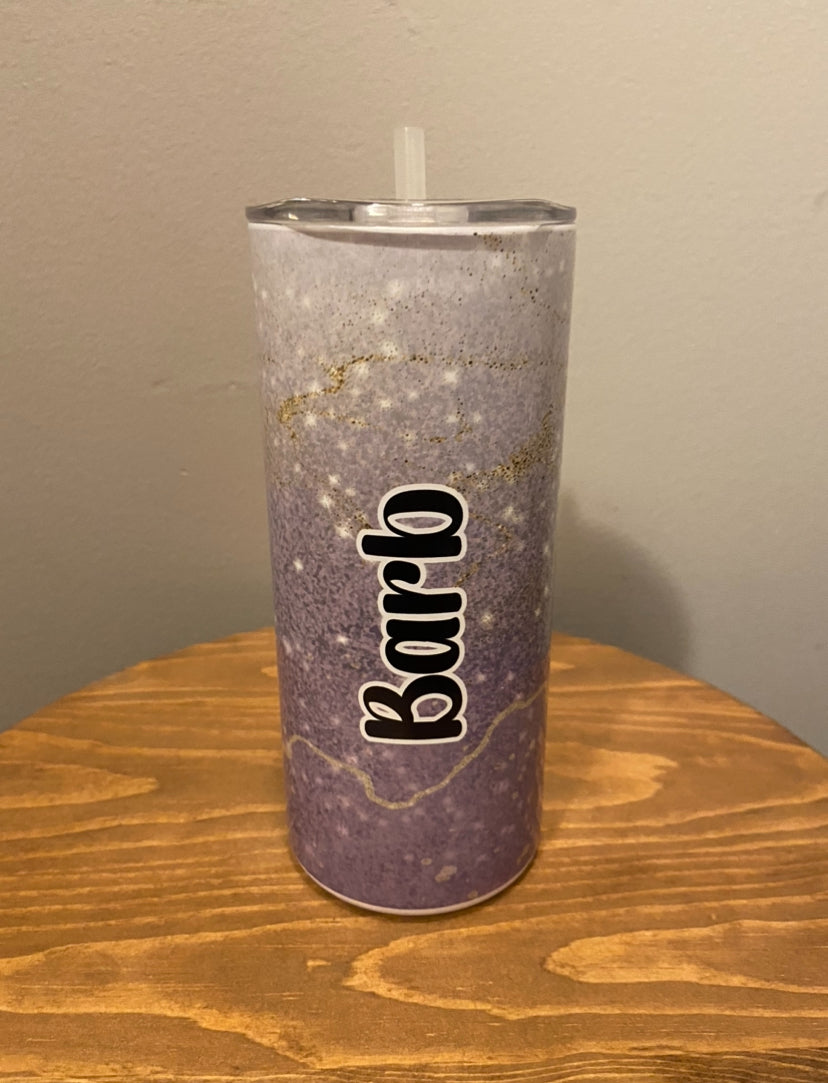 Purple Glitter 15oz. Hot/Cold Tumbler w/Straw