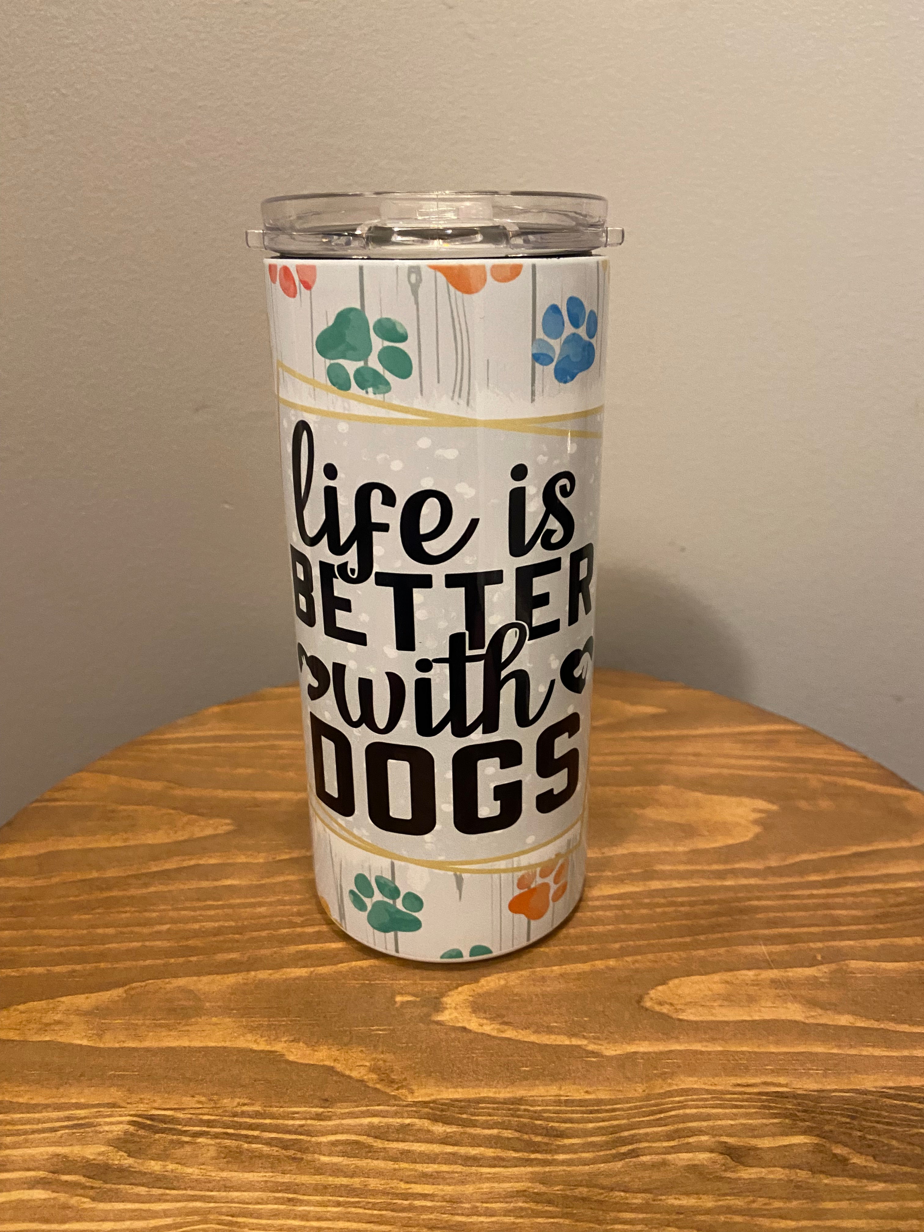 Dog Hot/Cold Tumbler w/Straw