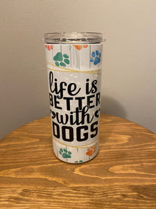 Dog Hot/Cold Tumbler w/Straw