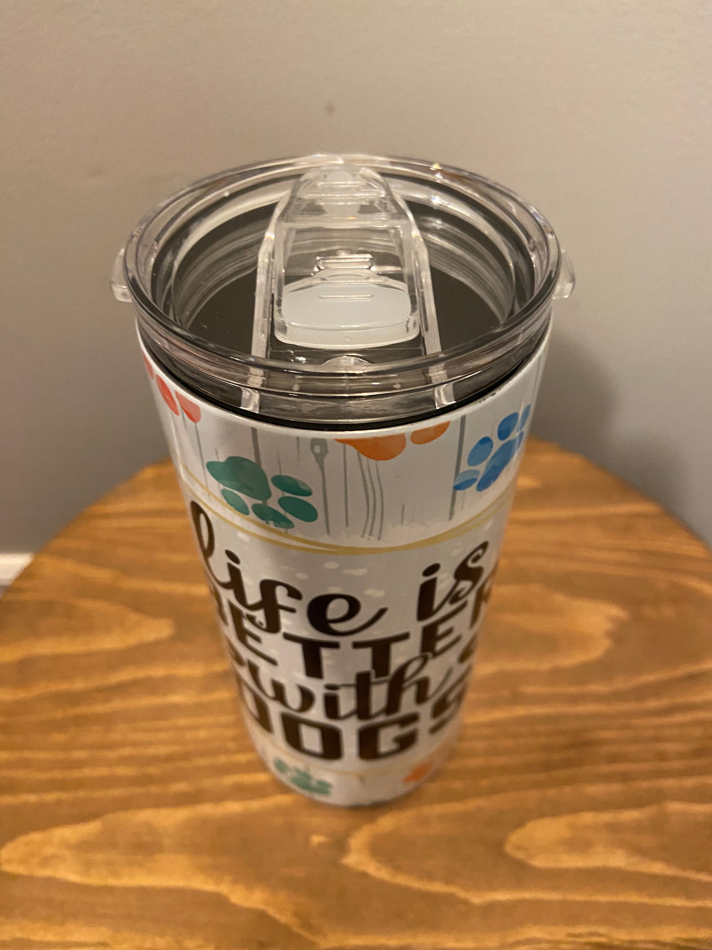 Dog Hot/Cold Tumbler w/Straw