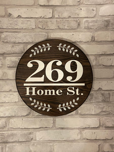 12” Round Address Sign