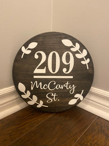 12” Round Address Sign