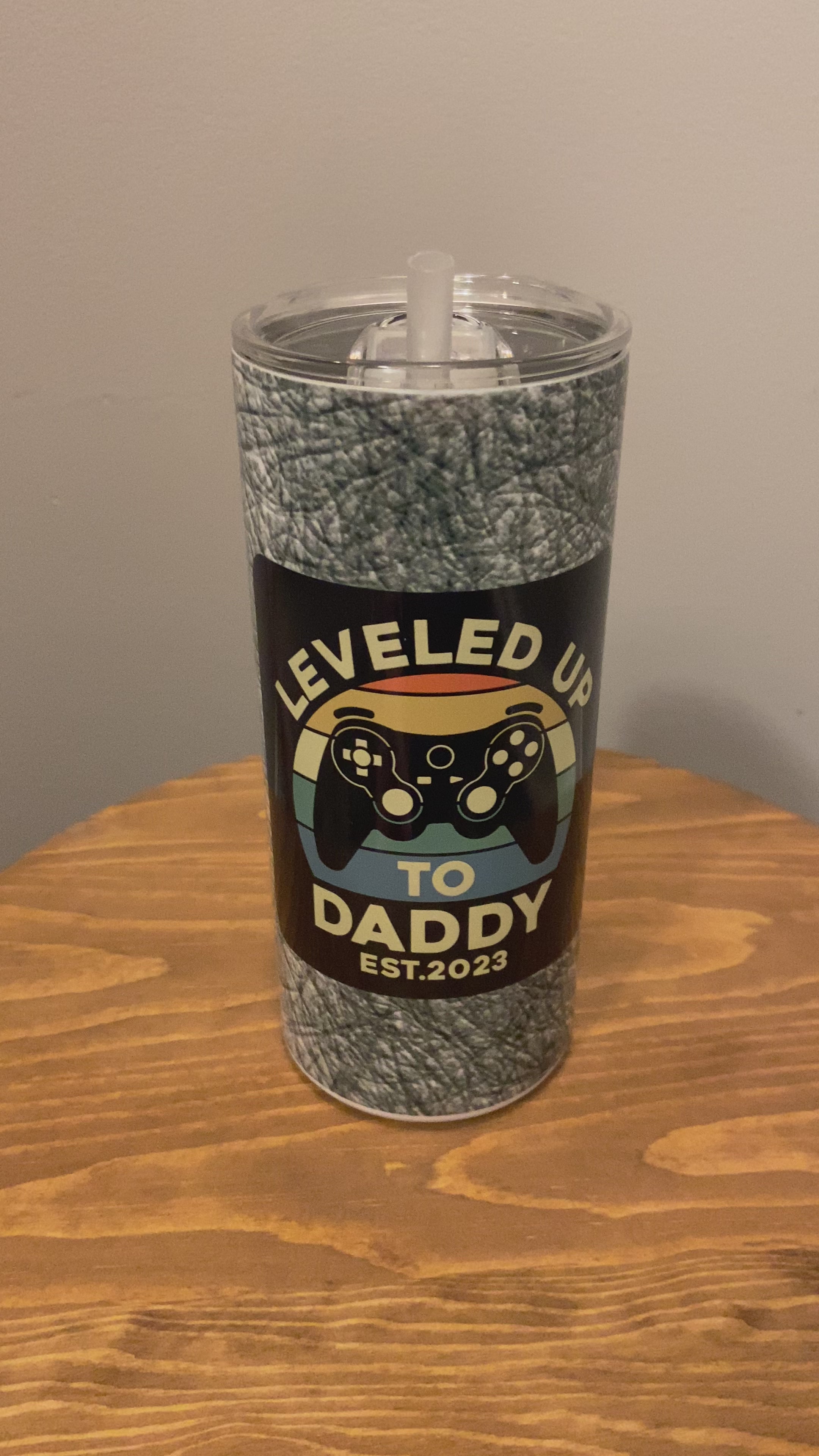 Leveled Up To Daddy Hot/Cold Tumbler w/Straw