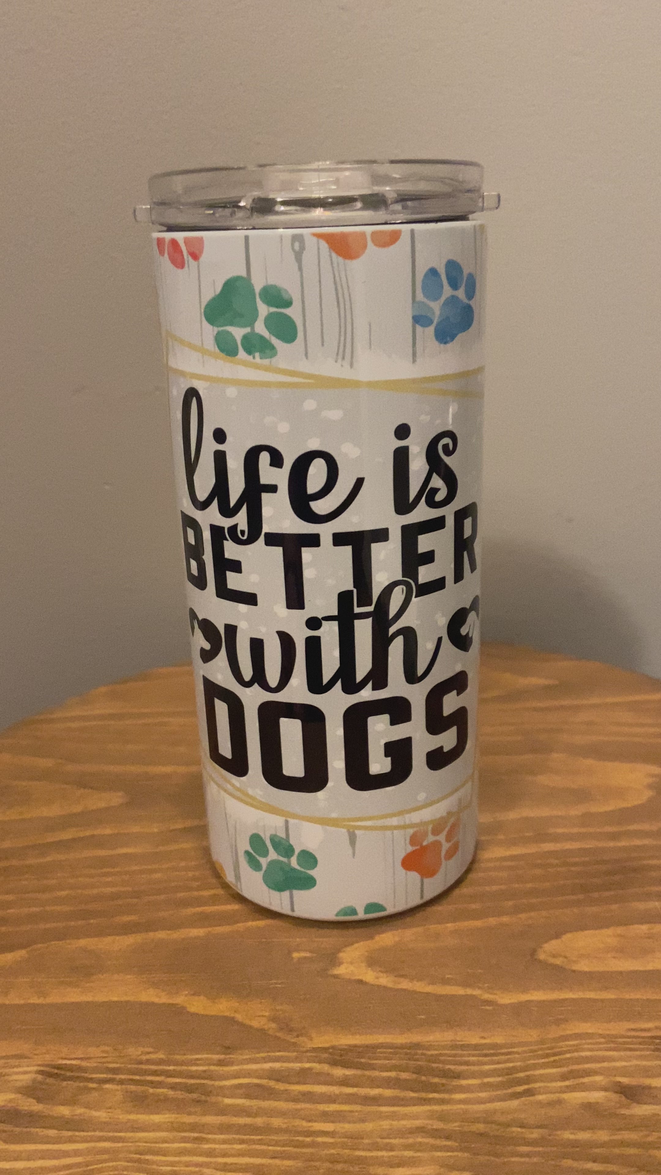 Dog Hot/Cold Tumbler w/Straw