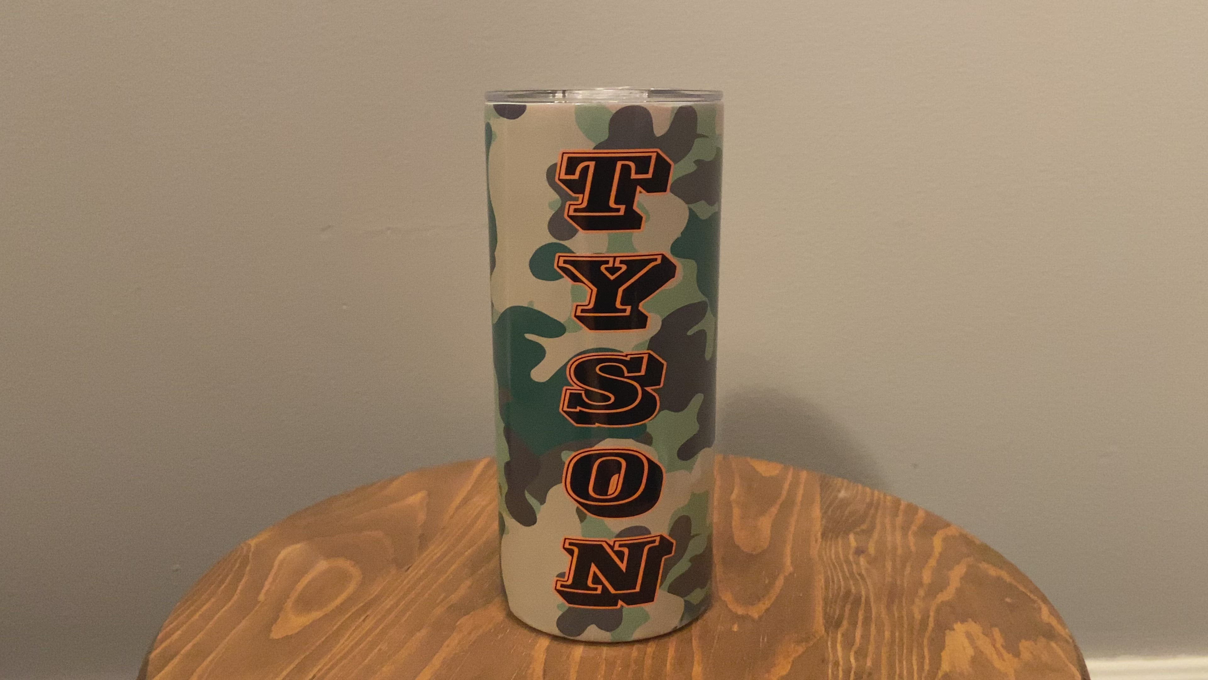 Custom Camo Hot/Cold Tumbler w/Straw