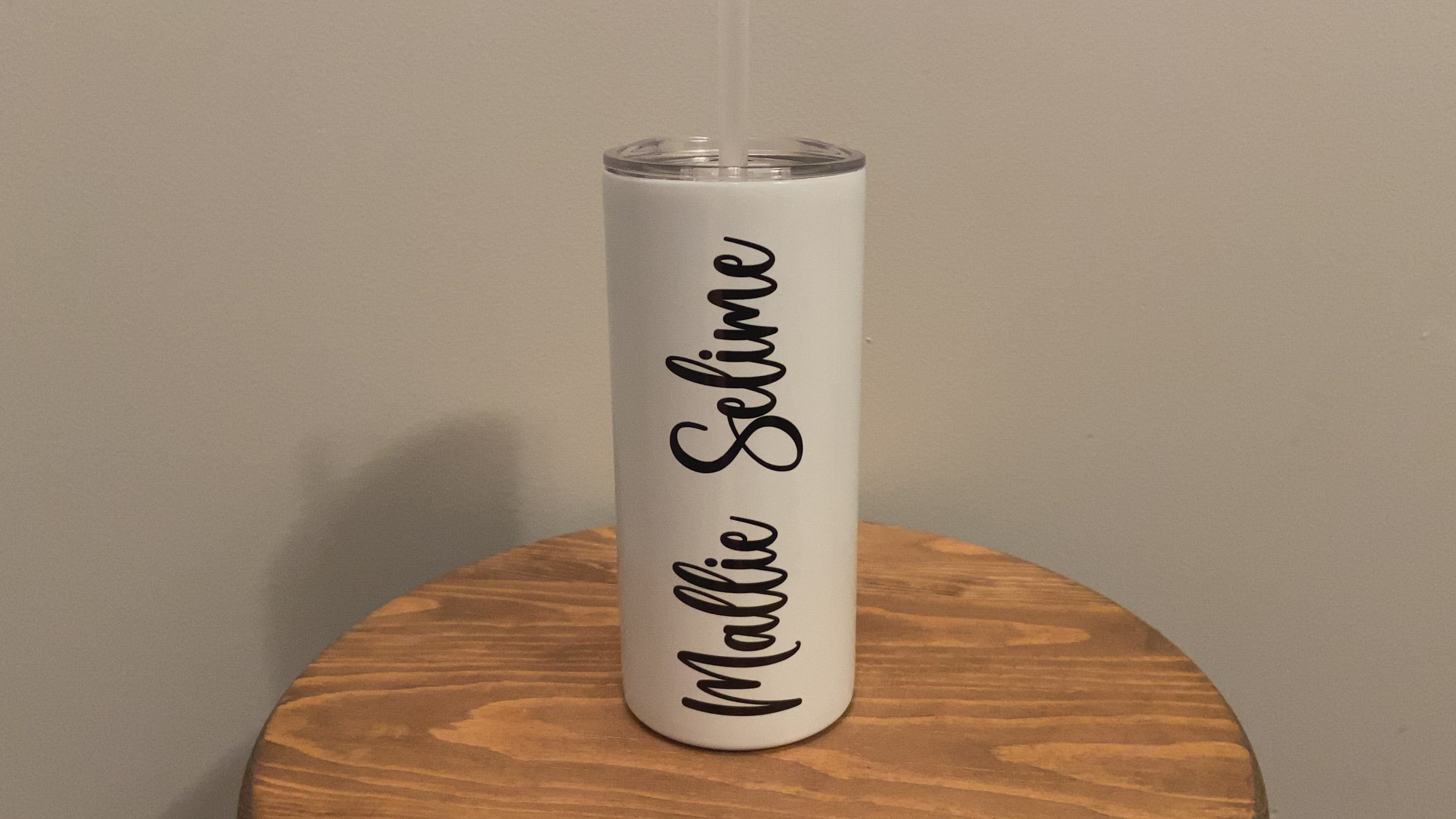 Custom Name Hot/Cold Tumbler w/Straw