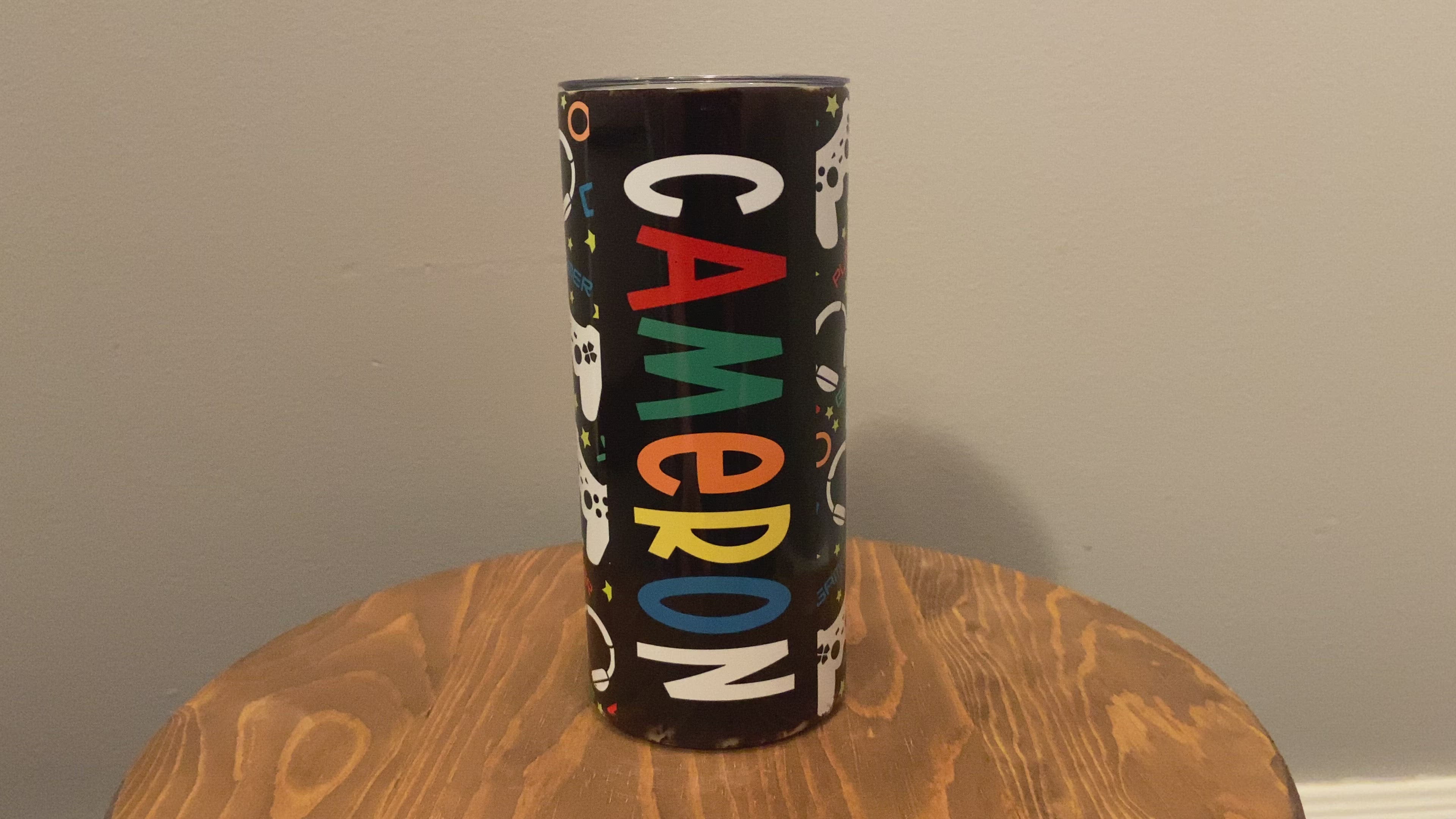 15oz. Custom Gamer Hot/Cold Tumbler w/Straw