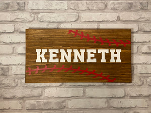 Baseball Name Sign