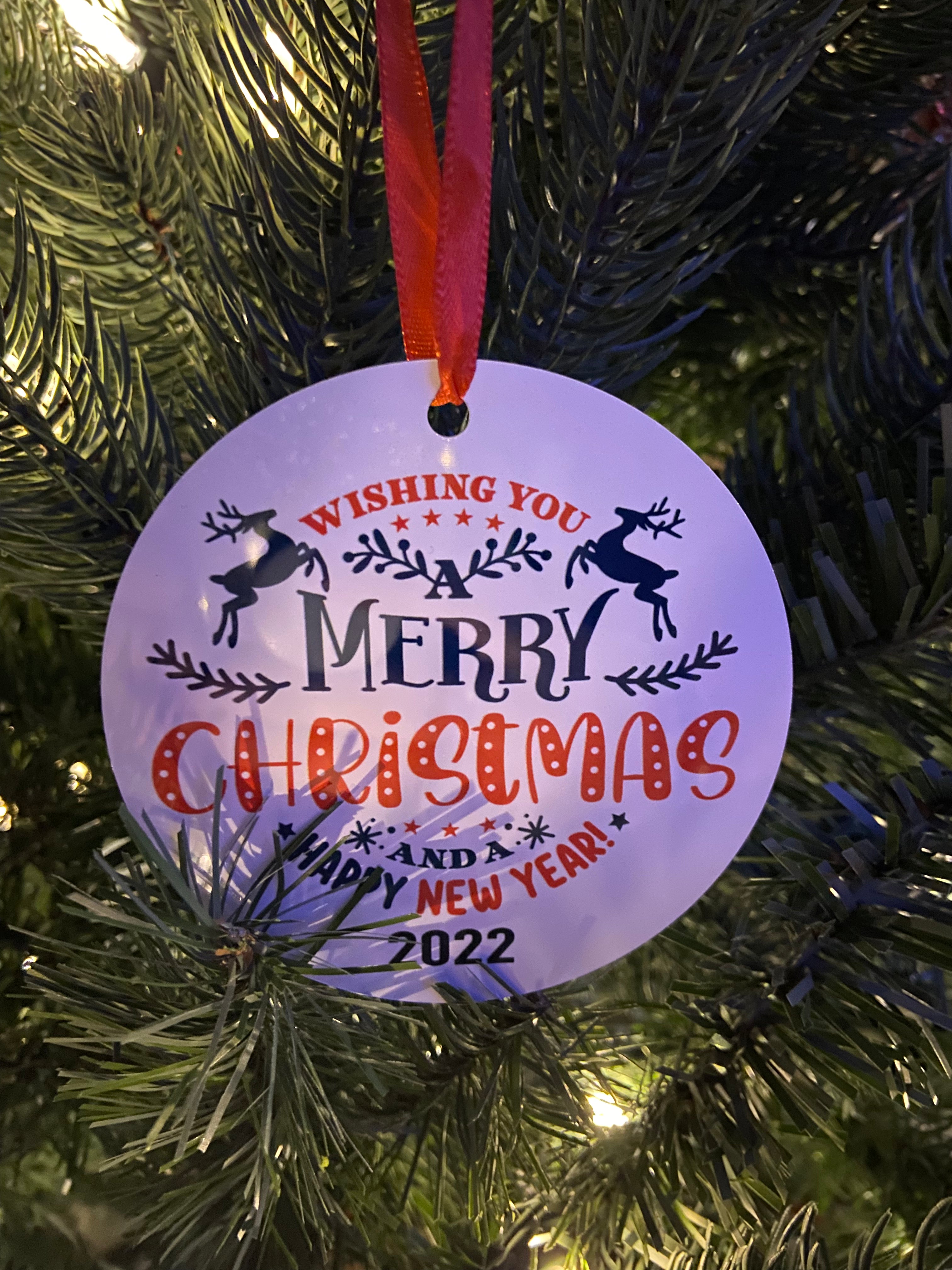 Merry Christmas and a Happy New Year Ornament