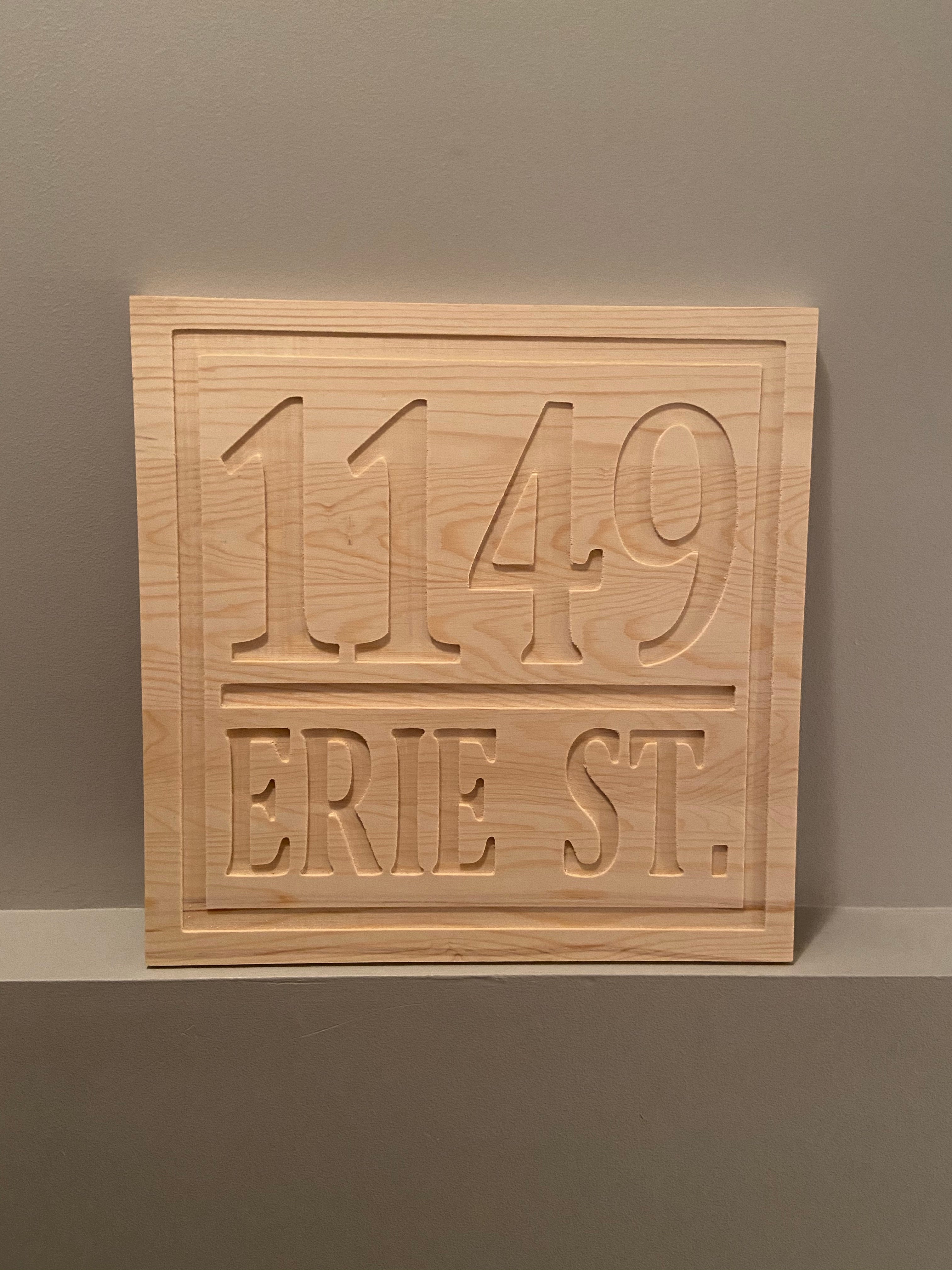 Carved Address Sign