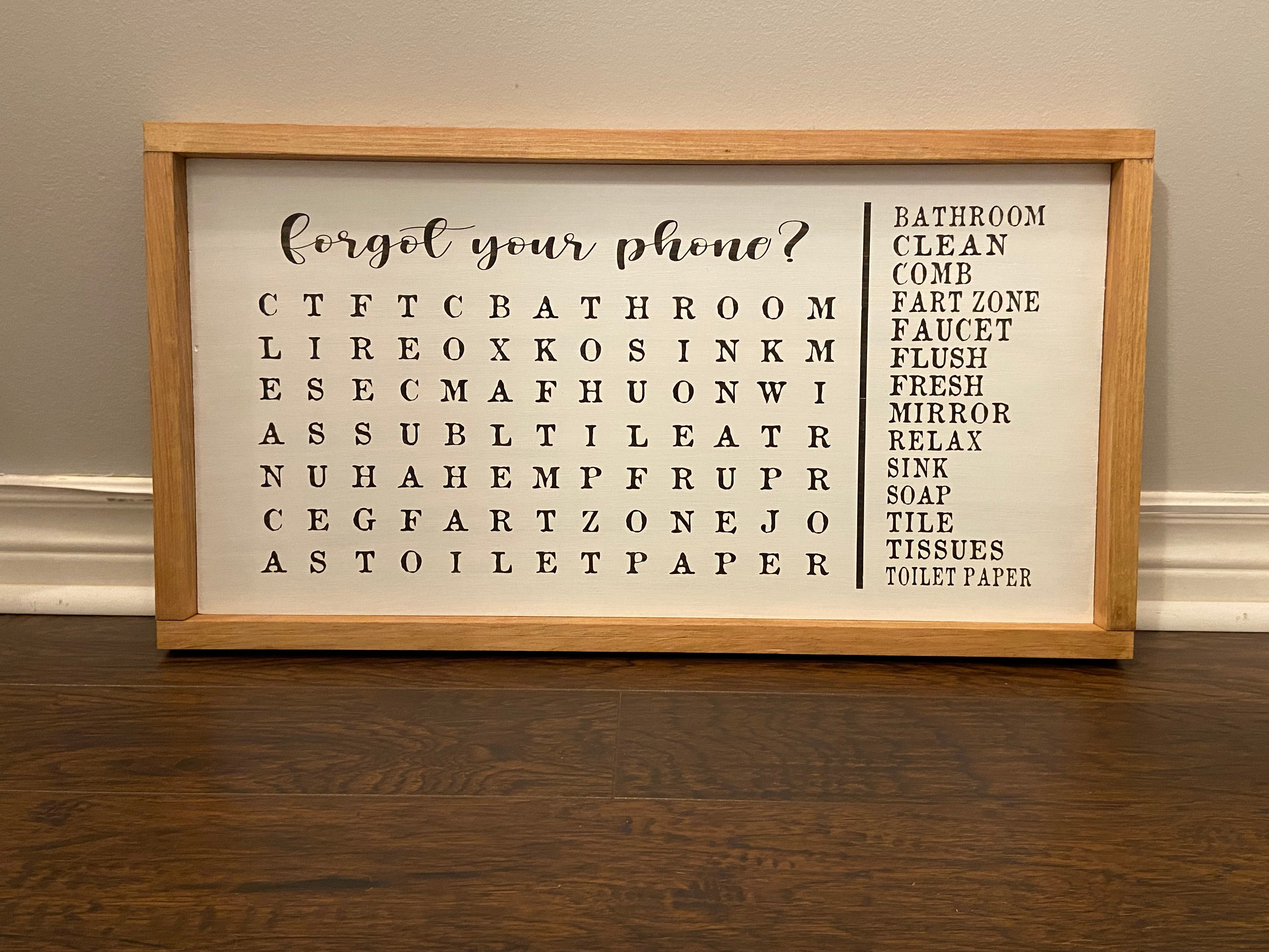 Bathroom Wordsearch