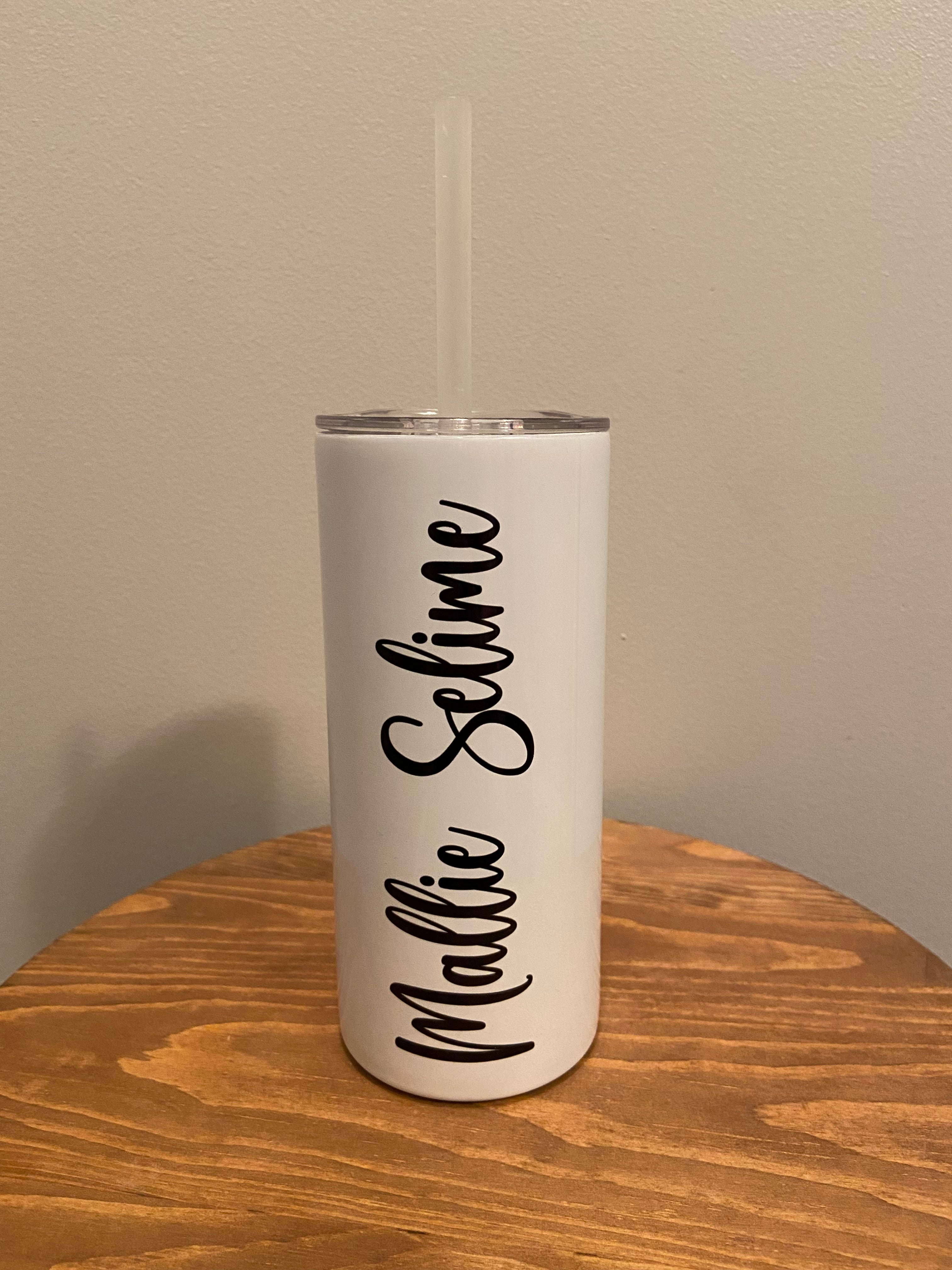 Custom Name Hot/Cold Tumbler w/Straw