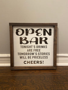 Open Bar Sign