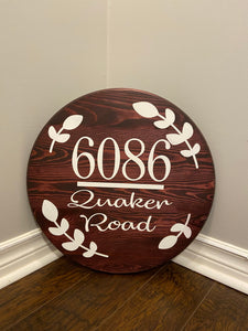 12” Round Address Sign