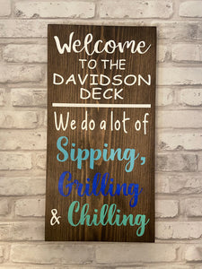 Personalized Deck Sign