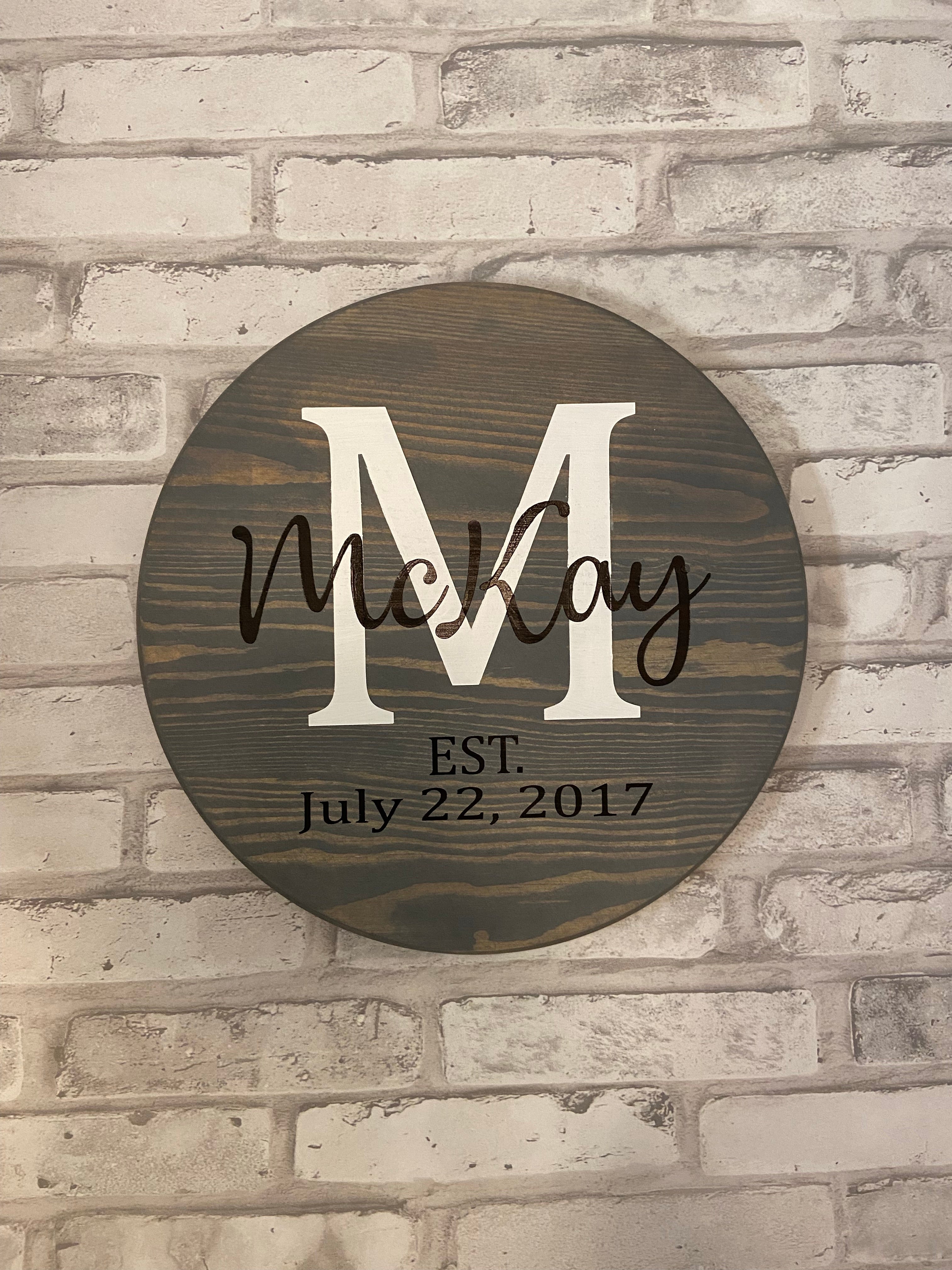 12” Family Name Sign