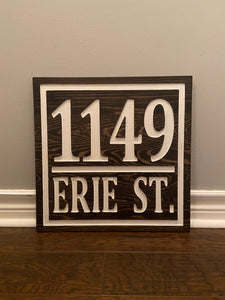 Carved Address Sign