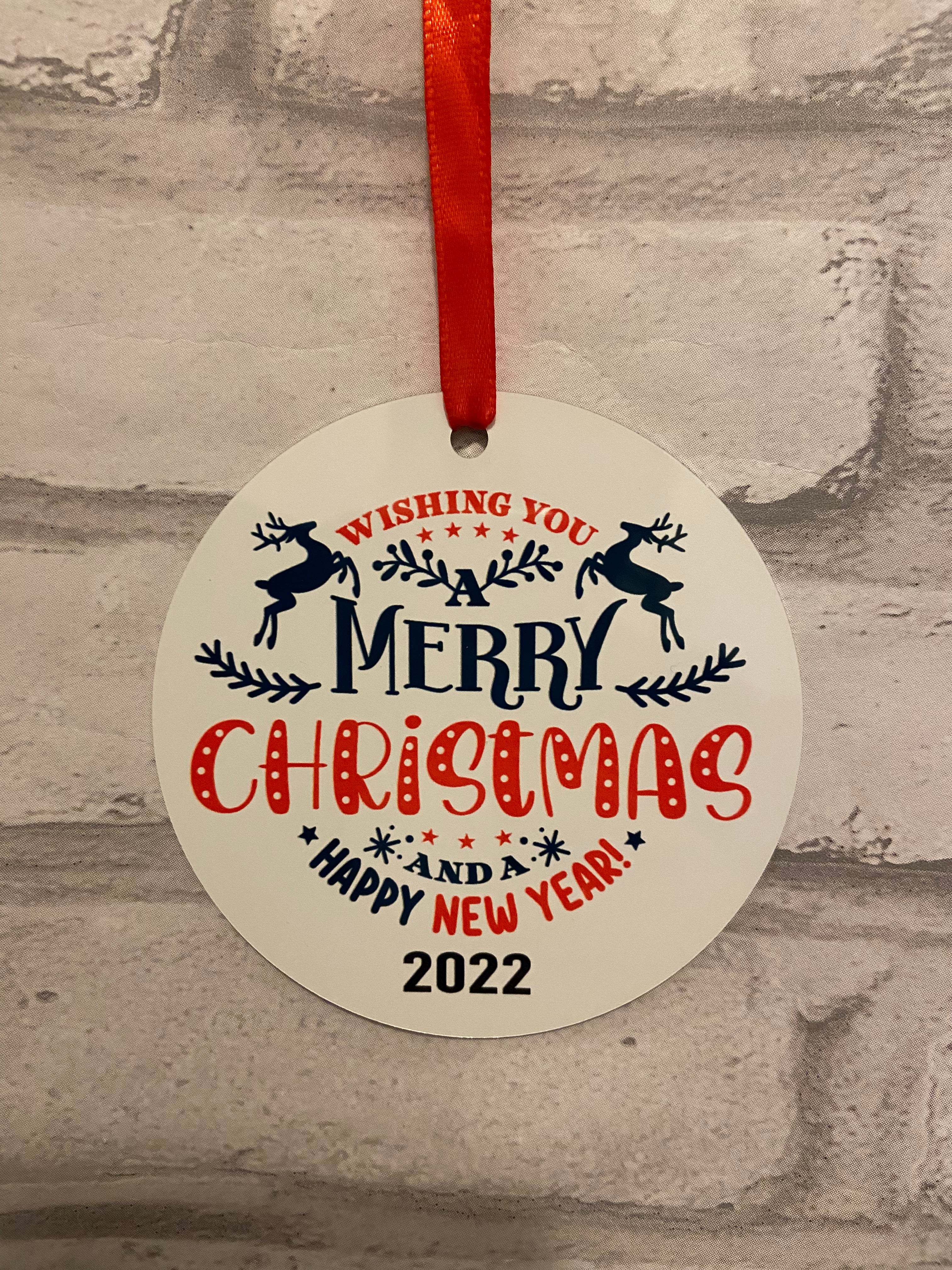 Merry Christmas and a Happy New Year Ornament