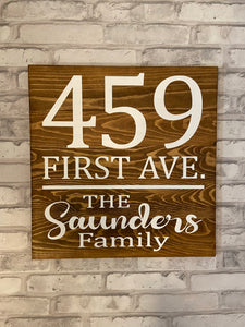 12”x12” Address Sign