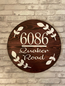 12” Round Address Sign