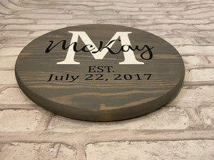 12” Family Name Sign