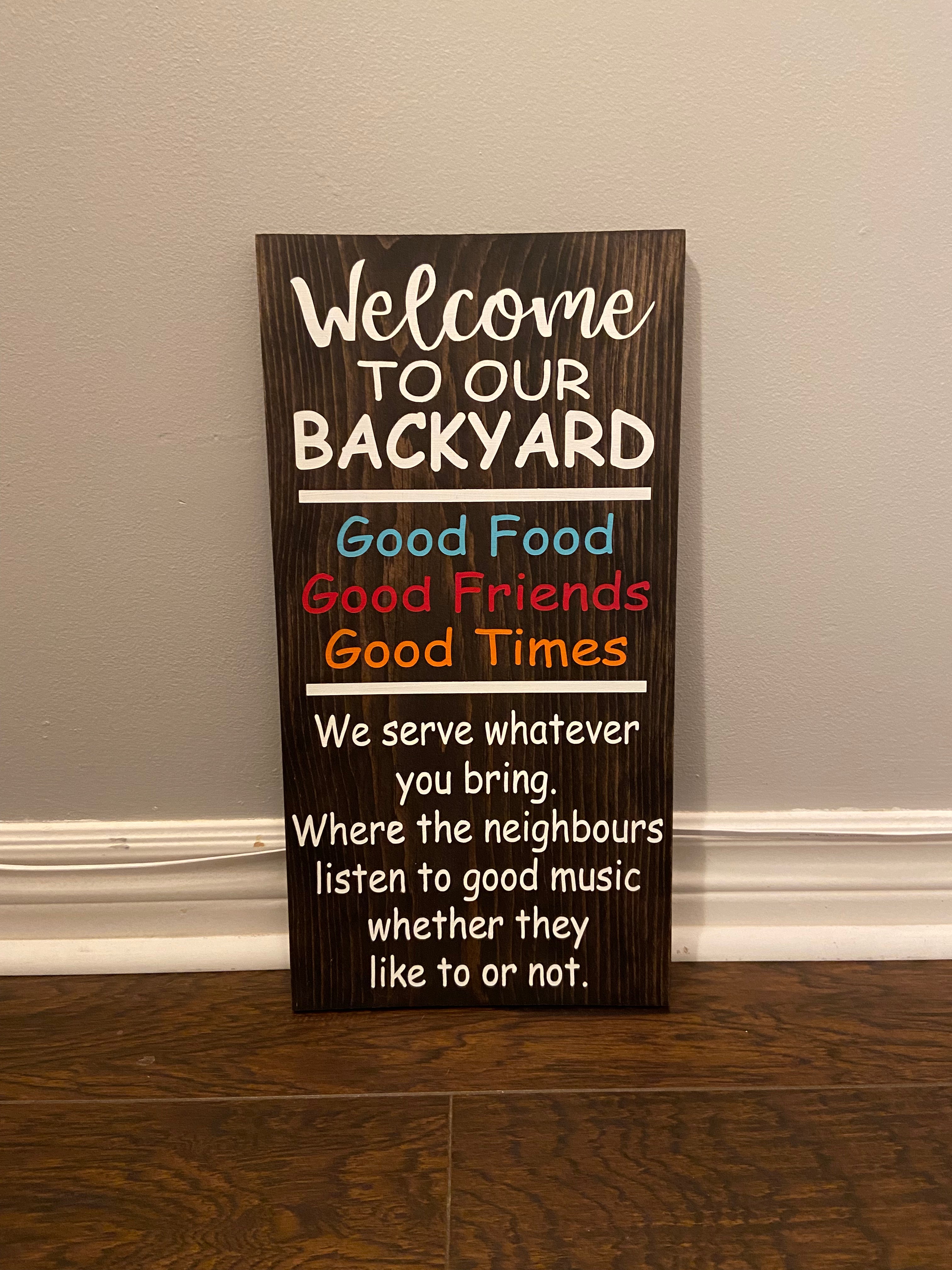 Backyard/Deck Sign