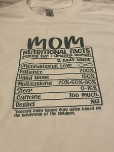 Mom Nutritional Facts Shirt