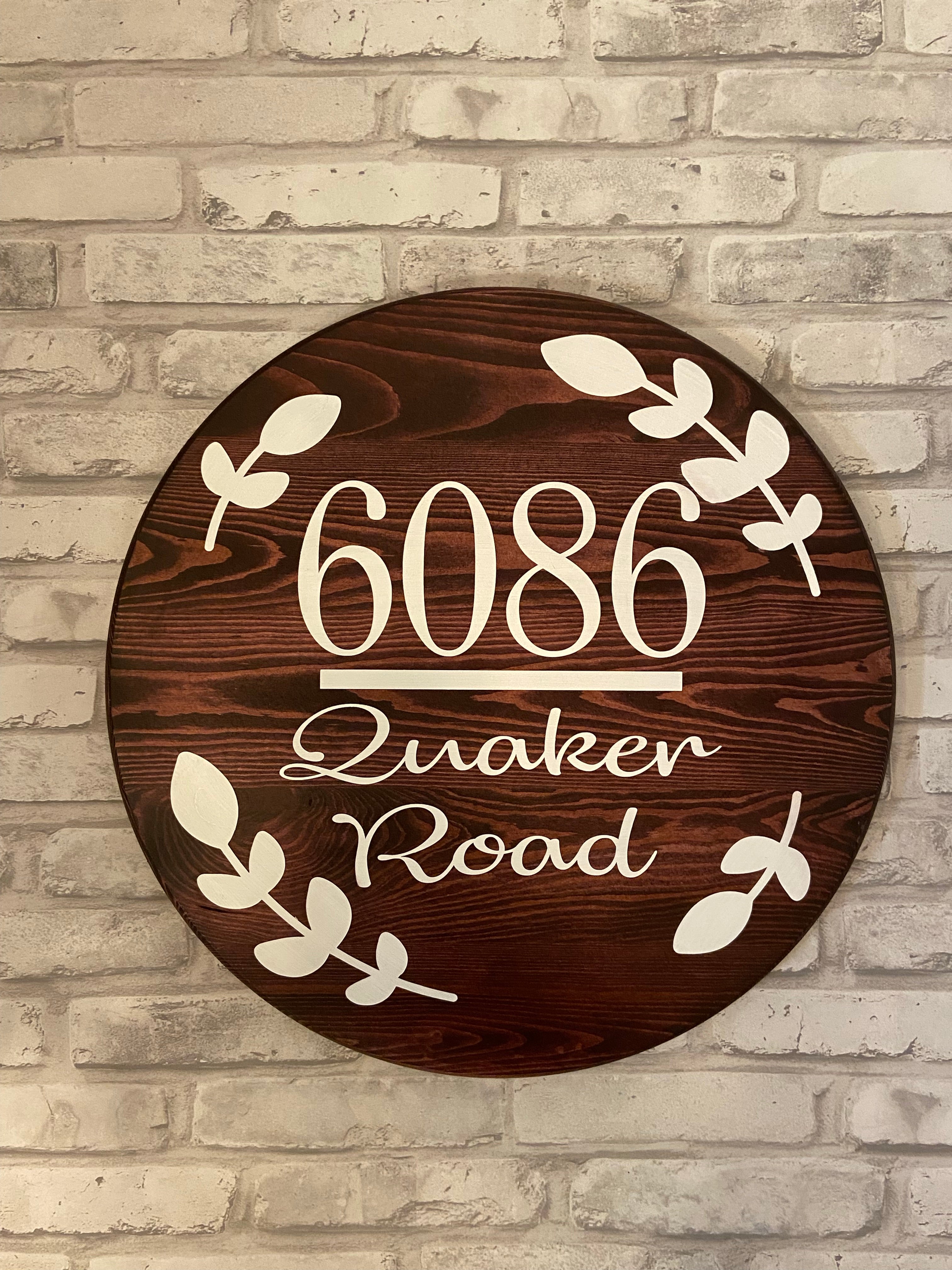 18” Round Address Sign