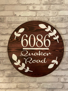 18” Round Address Sign