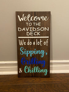 Personalized Deck Sign