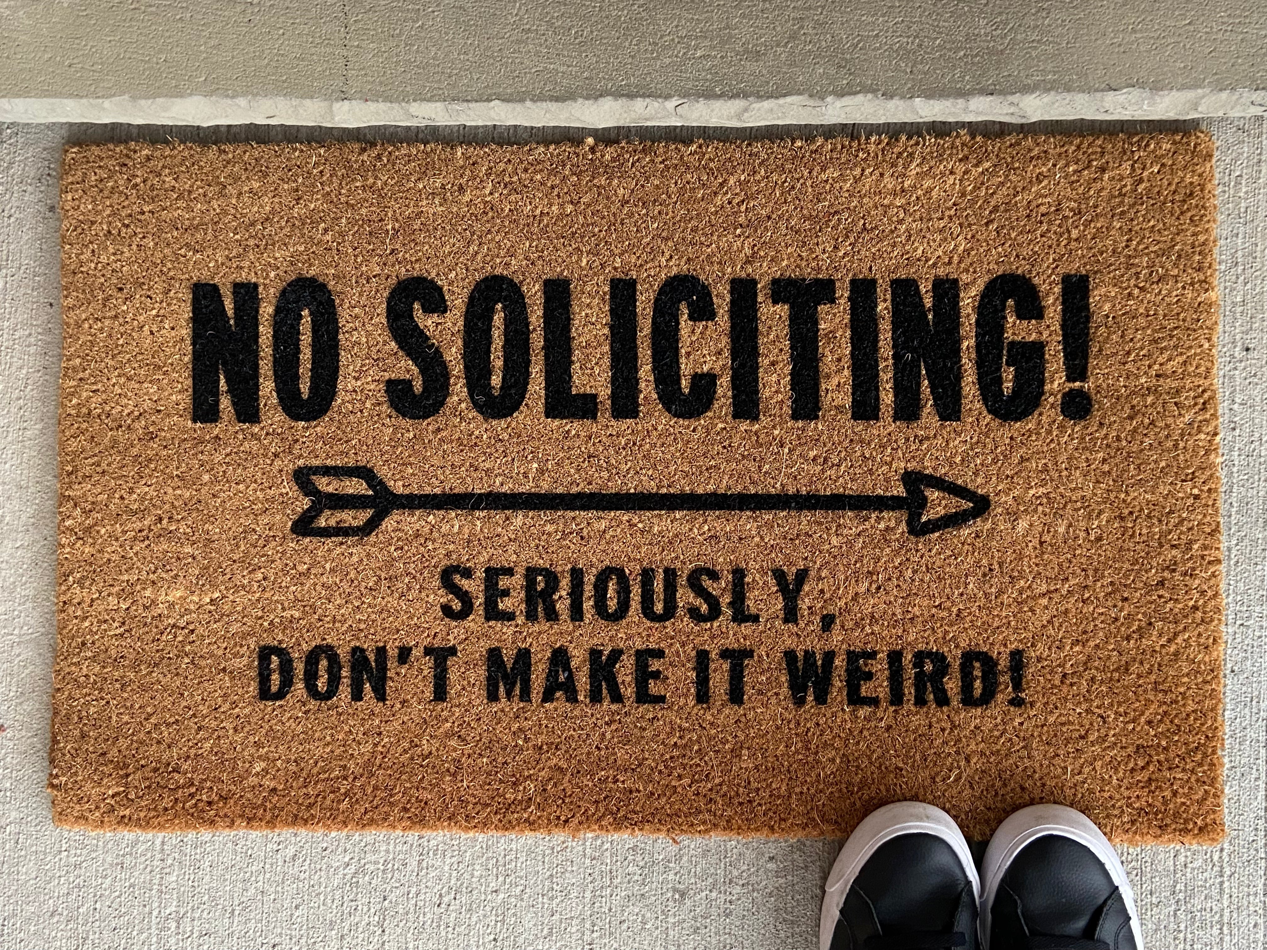 No Soliciting Doormat