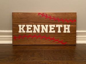 Baseball Name Sign