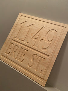 Carved Address Sign